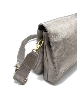 Nooki Design Chester Metallic Leather Cross Body Bag - Grey
