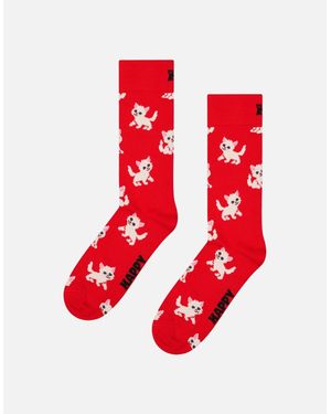 Happy Socks Kitten Socks - Red