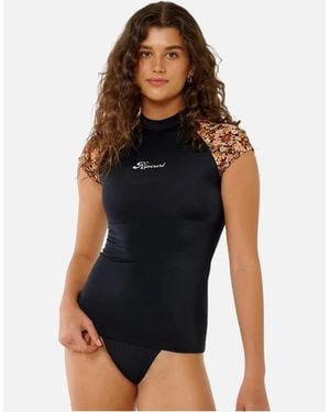Rip Curl Rip Curl Sea Of Dreams Uv Protect Short Sleeve Rash Vest - Black