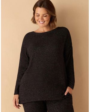 Live Unlimited London Supersoft Round Neck Jumper - Black