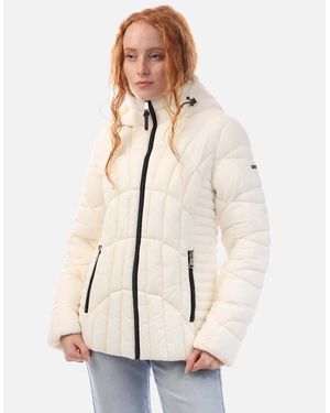 DKNY Damen Pufferjacke – Packbar, Mit Stehkragen & Taillierter Passform, Stylisch Warm