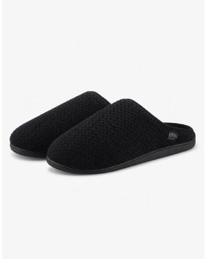 Totes Isotoner Swept Back Popcorn Mule Slipper Mules - Black