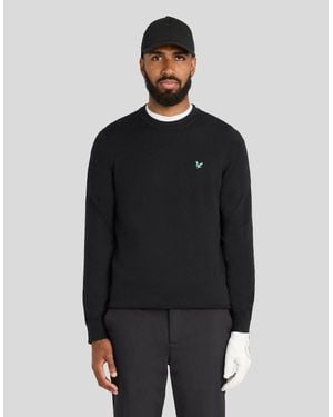 Lyle & Scott Eagle Cotton Blend Crew Neck Sweatshirt - Black