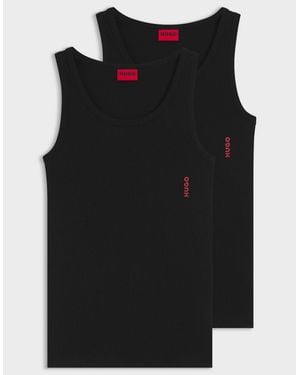 BOSS Hugo Two-Pack Underwear Vests - Black