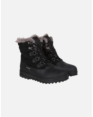 Mountain Warehouse Ladies Vostock Leather Waterproof Thermal Snow Boots - Black