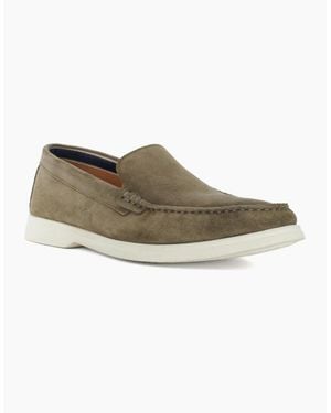 Dune Dune Buftonn Suede Khaki Loafers - Green