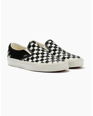 Vans Classic Slip-On Canvas/ Beaded Checkerboard Trainers - Black