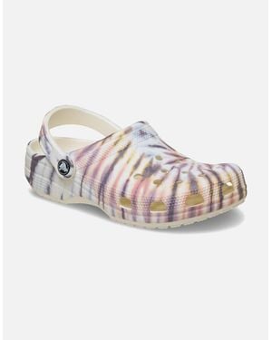 Crocs™ Classic Tie Dye Thermoplastic Chalk/Multi Sandals - White