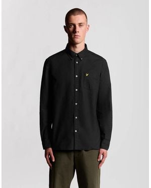 Lyle & Scott Cotton Button Down Oxford Shirt - Black