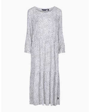Regatta Briella Scoop Neck Three Quarter Sleeve Midi Tiered Dress - Grey