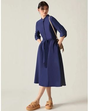 James Lakeland Tie-Waist Midi Dress - Blue