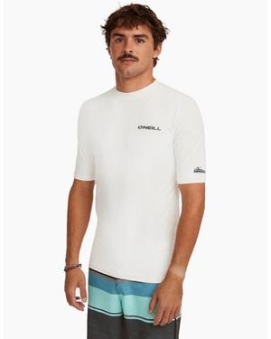 O'neill Sportswear Skins Short Sleeve Rash Vest - White