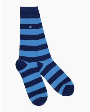 Swole Panda Patterned Bamboo Socks M - Blue