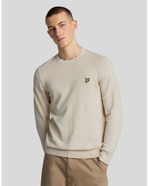 Lyle & Scott Cotton Merino Crew Neck Jumper - Natural