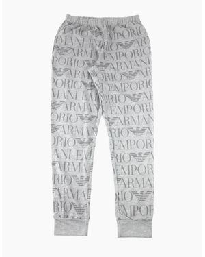 Emporio Armani All Over Print Logo Trouser - Grey