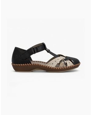 Rieker Desideria T-Strap Sandals - Black