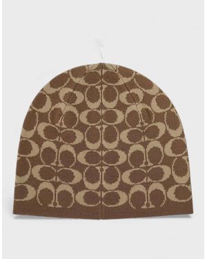 COACH Signature Beanie Khaki - Brown