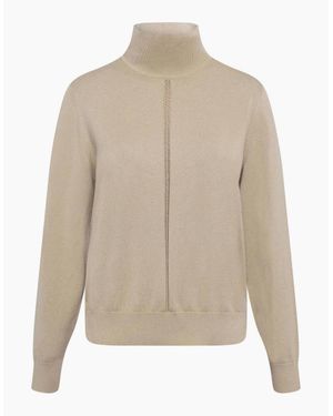 BOSS Turtleneck High Collar Long Sleeve Regular Fit Jumper - Natural