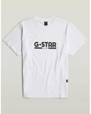 G-Star Line Script Lettering Regular Fit T-Shirt - Grey
