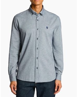 Remus Uomo Tapered Fit Soft Cotton Shirt - Blue
