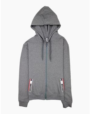 Moschino Underwear Pocket Tape Logo Hoody Dark - Grey