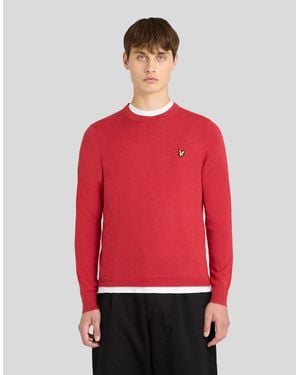 Lyle & Scott Cotton Merino Crew Neck Jumper - Red