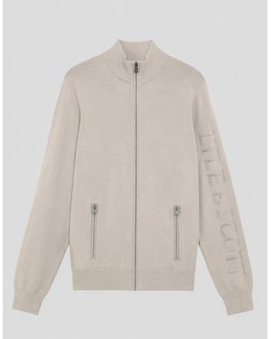 Lyle & Scott Mesh Logo Knitted Track Jacket - Black