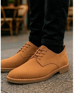 Popps Jonas Suede Desert Shoes Cognac - Brown