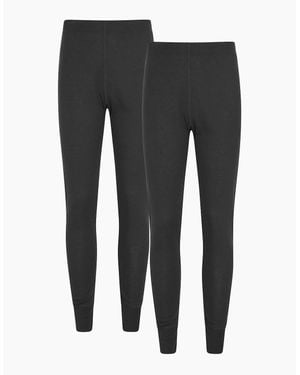Mountain Warehouse Ladies Talus Thermal Base Layer Leggings (Pack Of 2) - Black