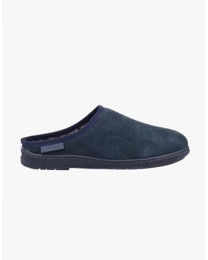 Hush Puppies Ashton Leather Mule Slippers - Blue