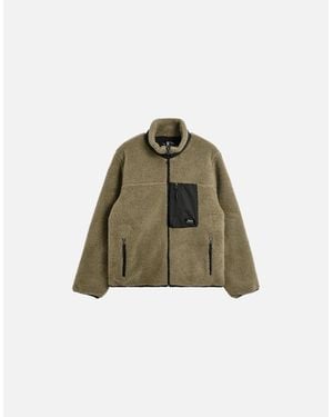 Taion Mountain High Neck Boa Fleece Jacket - Green