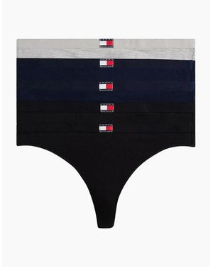 Tommy Hilfiger 5-Pack Heritage Logo Thongs - Black