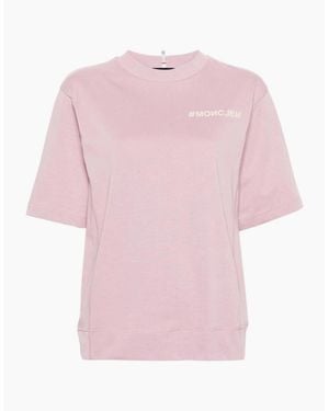 Moncler Branded Cotton T-Shirt - Pink