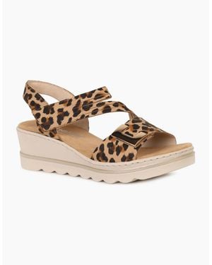 Rieker Haiti Wedge Heel Sandals - Brown