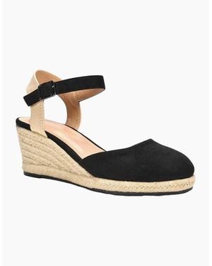 XY London Ladies Joey Ankle Strap Wedge Espadrilles - Metallic