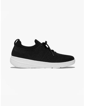 Fitflop Super-Q Knit Slip-On Laced Trainers - Black