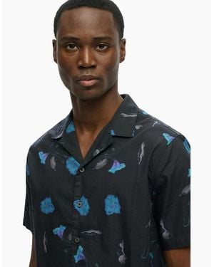 Superdry Cabana Print Short Sleeve Shirt - Blue