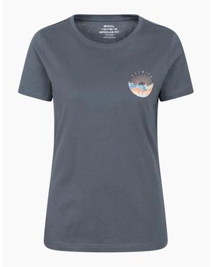 Mountain Warehouse Ladies Keswick Chest Print T-Shirt - Blue