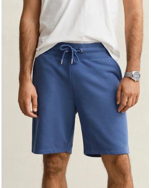 GANT Regular Fit Shield Logo Sweat Shorts - Blue