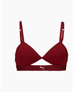 PUMA Peek A Boo Triangle Bralette - Red