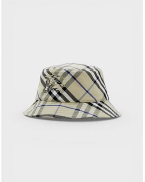 Burberry Check Ekd Cotton Blend Bucket Hat - Metallic