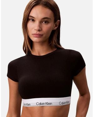 Calvin Klein Icon Cotton Modal T-Shirt Bralette - Black