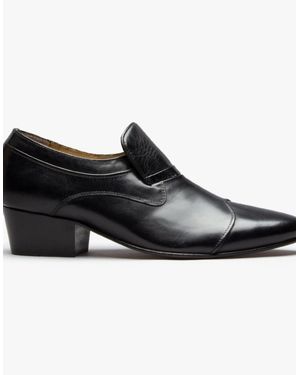 Club Cubano Carluccio Leather Cuban Heel Shoes - Black