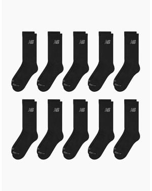 New Balance 10-Pack Cushioned Crew Socks - Black