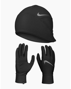 Nike Essential Running Hat And Gloves Set - Black