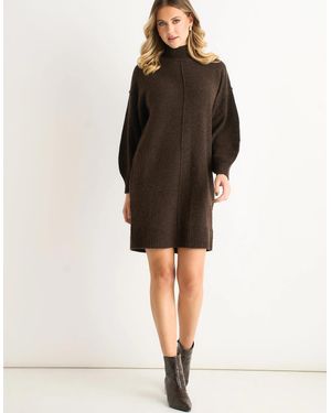 Gini London Crew Neck Knitted Shift Dress - Black