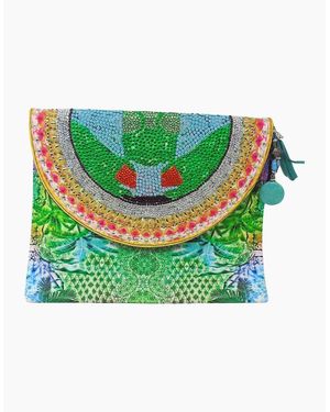 Inoa Fashion Palm Leaves Clutch Bag - Green