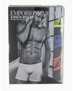 Emporio Armani 3 Pack Stretch Cotton Boxers - Grey