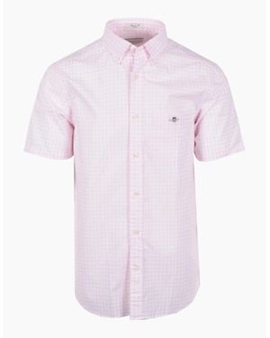 GANT Poplin Gingham Short Sleeve Shirt California - Pink