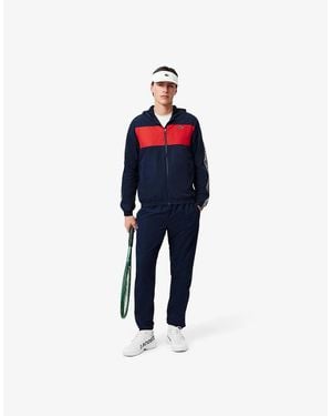 Lacoste Colour-Block Logo Stripe Tennis Jacket - Blue